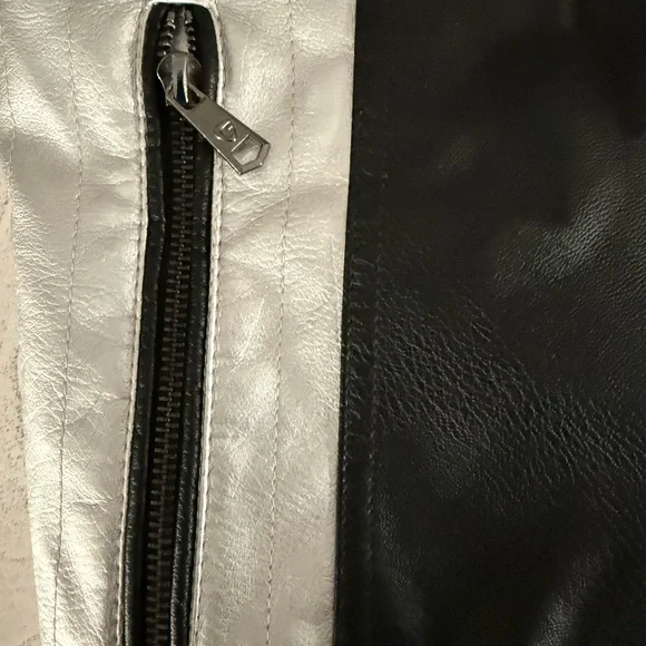 Men's Fried Denim NYC Black Faux Leather Biker Vest, Size Medium. - Picture 10 of 16